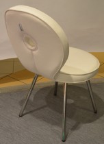 Adrenalina Sediola stol for restaurant / kafé / spisestue i hvitt kunstskinn og krom, pent brukt