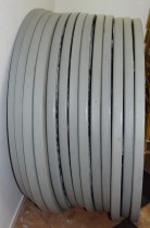 Sammenleggbare, runde bankettbord Ø=122cm fra Zown/O.B. Wiik, pent brukte
