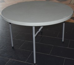 Sammenleggbare, runde bankettbord Ø=122cm fra Zown/O.B. Wiik, pent brukte