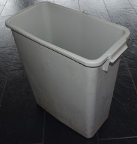 Smalt søppelspann / søppelbøtte i grå plast, 58,5cm høyde, pent brukt