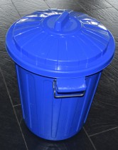 Søppelspann / søppelbøtte i blå plast, Curver, 58cm høyde, pent brukt