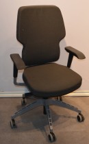 IKEA Kläppe kontorstol med trekk i grått stoff, pent brukt