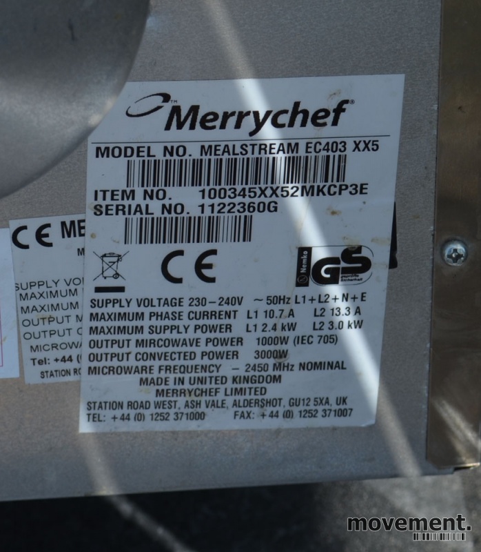 Solgt!Primulator Merrychef Mealstream - 3 / 3