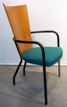 Kinnarps konferansestol / besøksstol, modell Ari i kirsebær/grønt/sort, brukt