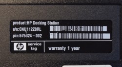 HP Docking til bærbar PC, HSTNN-I11X / 575324-002, for Elitebook 8440p m.fl., pent brukt