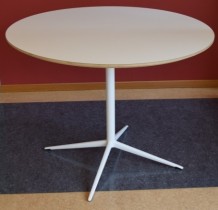 Lite, rundt sidebord / loungebord i hvitt, Ø=100cm H=75, pent brukt