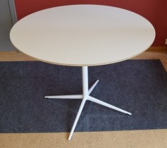 Lite, rundt sidebord / loungebord i hvitt, Ø=100cm H=75, pent brukt