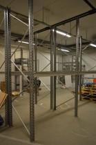 Pallereol i galvanisert stål, høyde gavl 340cm, 2-pallers og 3-pallers bredder, se liste over deler, pent brukt