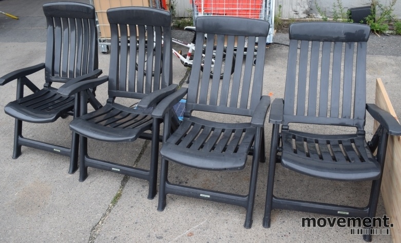 Solgt!Komfortabel hagestol i grå plast, - 2 / 3