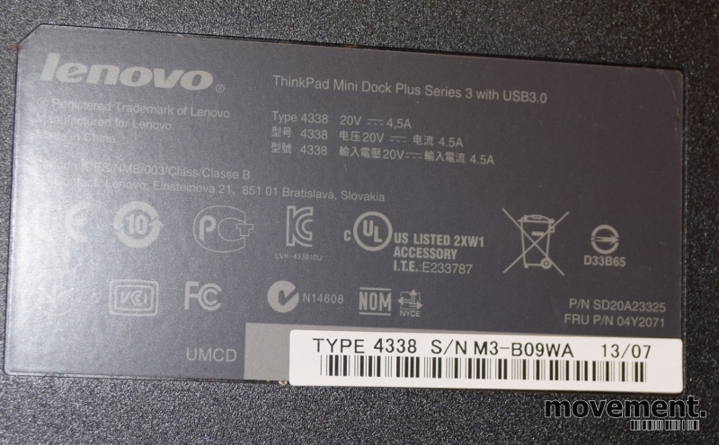 Solgt!Dockingstasjon 4338 til Lenovo - 2 / 3