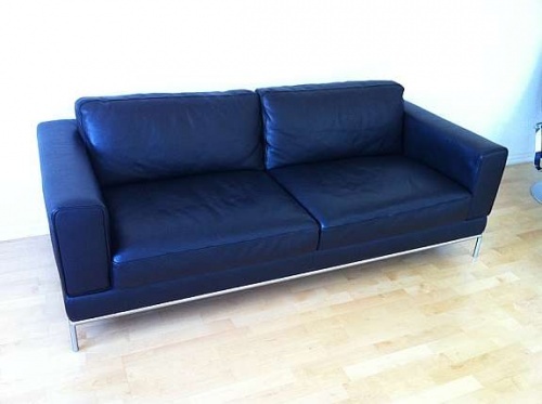 Solgt!Skinnsofa i sort, modell Arild fra - 2 / 2