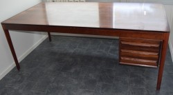 Retro 60-talls skrivebord i palisander, T.Afdal/Bruksbo, Bali-serie, 196,5x97x75,5cm, brukt