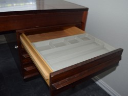 Retro 60-talls skrivebord i palisander, T.Afdal/Bruksbo, Bali-serie, 196,5x97x75,5cm, brukt