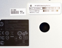 Docking til bærbar PC: HP 2570 Docking Station, A9B77AA, USB3.0/DP, for 2570p, pent brukt