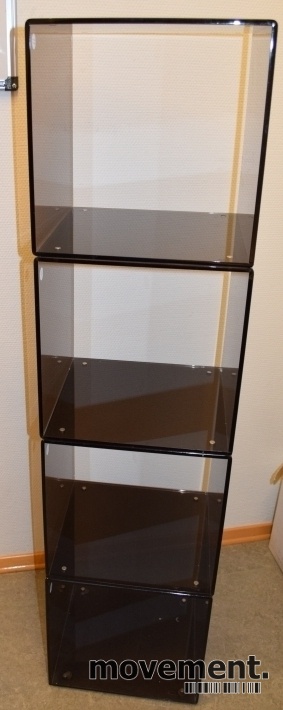 Solgt!Vintage kubehyller i sotet akryl, 4 - 2 / 2