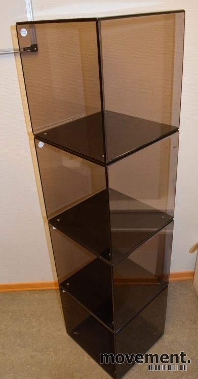 Solgt!Vintage kubehyller i sotet akryl, 4 - 1 / 2