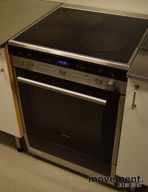 Solgt!Siemens frittstående komfyr i stål - 1 / 4