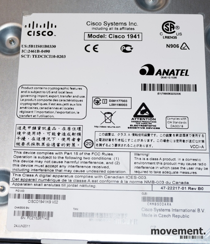 Solgt!Cisco 1941, gigabit router - 2 / 2