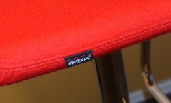 Barstol fra Materia i rødt/krom, modell Turner, design: Sandin & Bülow, 78cm sittehøyde, pent brukt