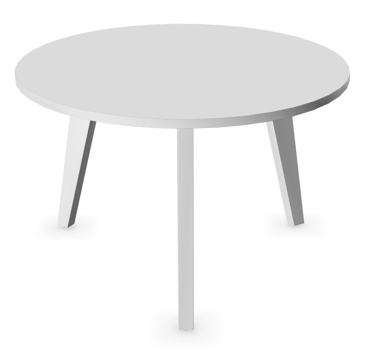 Rundt loungebord / sofabord i hvitt