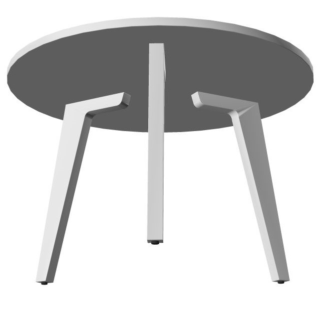 Rundt loungebord / sofabord i hvitt