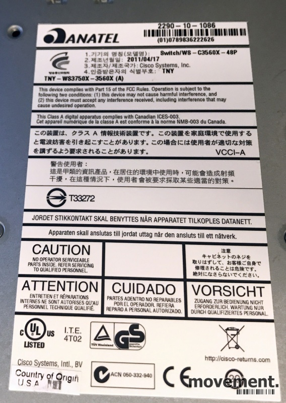 Solgt!Cisco Switch: Catalyst Cisco - 4 / 4