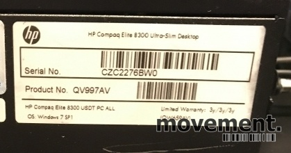 Solgt!Ultraslim Desktop PC: HP Elite 8300 - 4 / 4