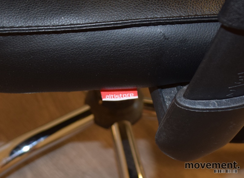 Solgt!Kontorstol i sort skinn fra - 4 / 4