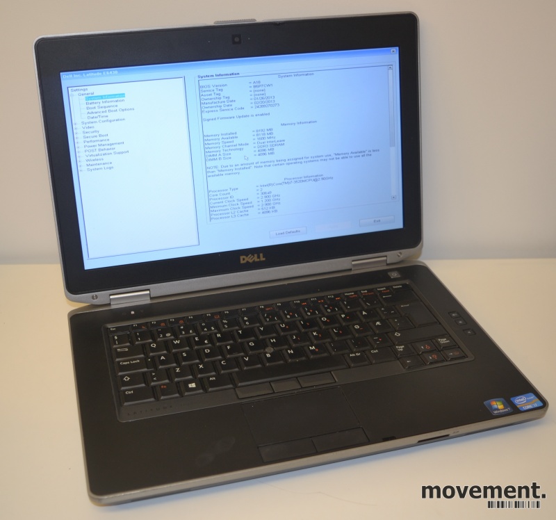 Bærbar PC: Dell Latitude E6430, Corei7 3520M 2,9GHz, 8GB Dell Latitude E6430 14 i7 3520M 8 GB RAM 256 GBSSD