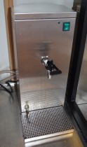 Dispenser for varmtvann / tevann / vannkoker med kran, rustfritt stål, pent brukt