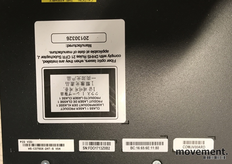 Solgt!Cisco Catalyst WS-C3750X-24T-S, - 4 / 6