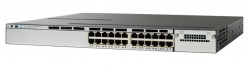 Cisco Catalyst WS-C3750X-24T-S, 24port 1units Gigabit L3 switch, pent brukt