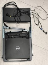 Dell KVM 1082DS, 1units Uttrekkbar rack-konsoll med skjerm / tastatur og 8 stk link-kabler, pent brukt