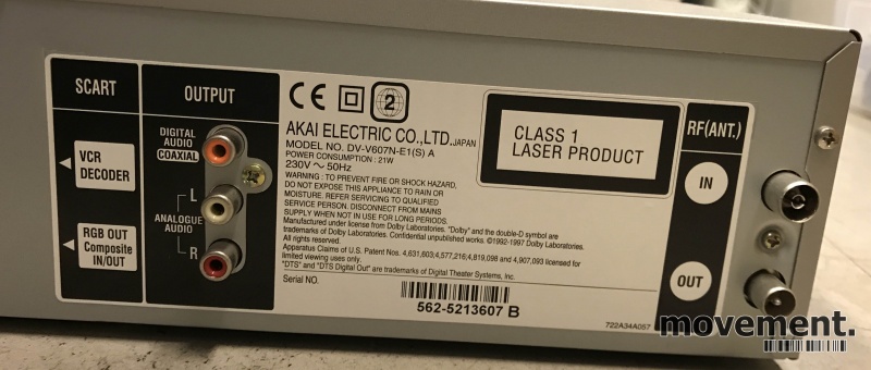 Solgt!Akai VHS / DVD kombinert spiller, - 3 / 3