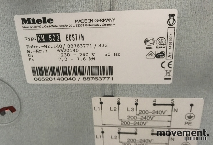 Solgt!Miele platetopp, KM503, keramisk - 2 / 2