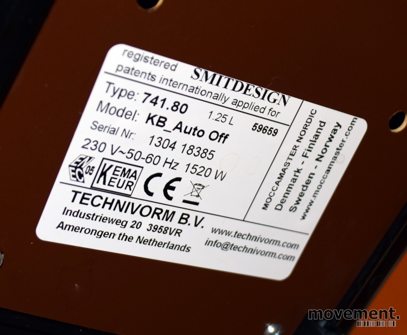 Solgt!Moccamaster Clubline kaffetrakter i - 3 / 3