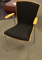 Stablestol i bøk / sort stoff med armlene fra Scan Sørlie, pent brukt