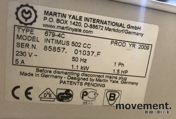 Solgt!Stor makuleringsmaskin fra Intimus, - 4 / 6