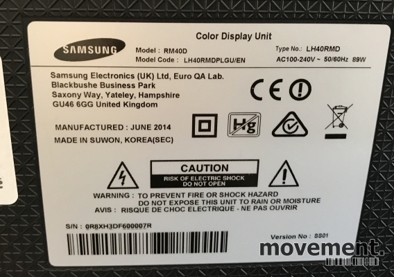 Solgt!Samsung 40toms Smart Signage - 2 / 2