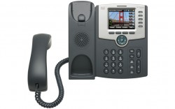VoIP-telefon: Cisco SPA525G, 5linjer, 2xEthernet, Wifi, POE, USB, Fargeskjerm, SPCP/SIP, pent brukt