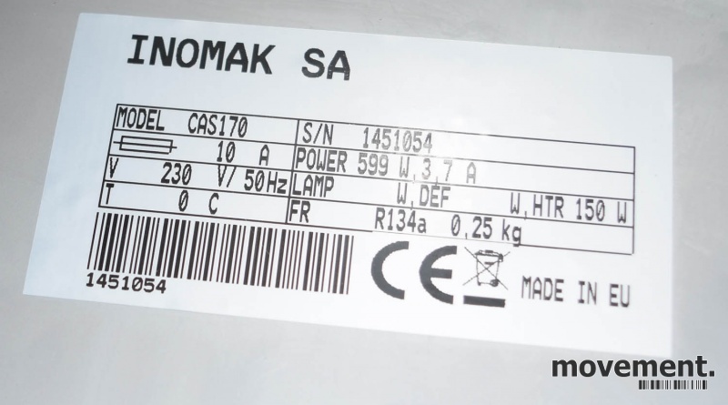 Solgt!Inomak CAS170 kjøleskap for - 5 / 5