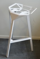 Lekker designbarkrakk, Magis Stool one i hvitt, sittehøyde 77cm, pent brukt