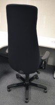 Håg Signet kontorstol, høy rygg, ryggpute og nakkepute, nytrukket i sort
