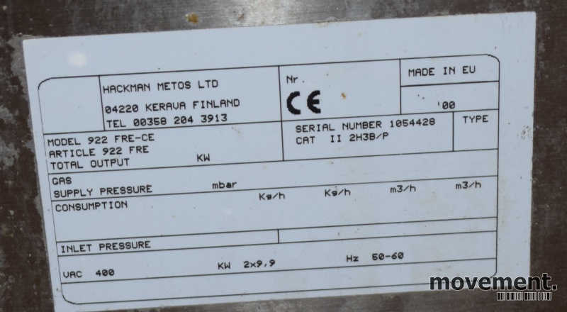 Solgt!Metos 922 FRE-CE frityrkoker med - 5 / 6