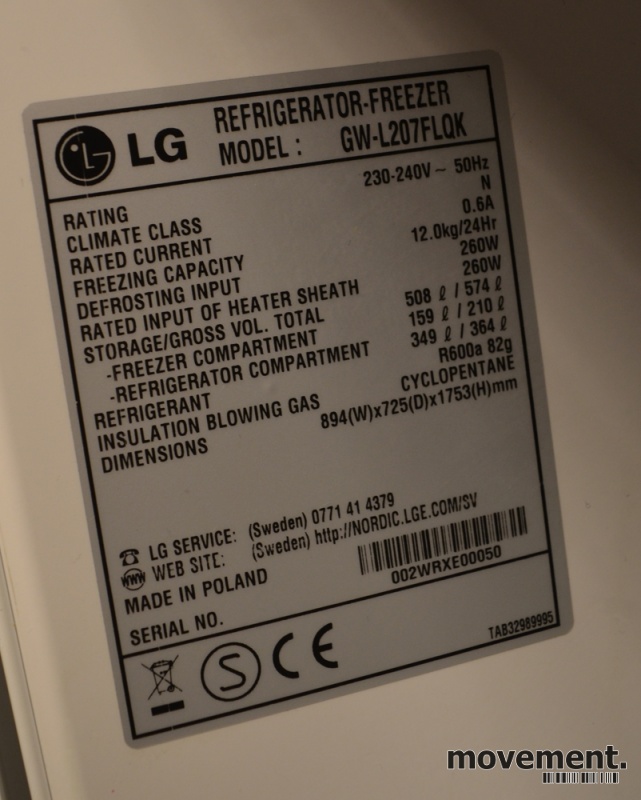 Solgt!LG GW-L207FLQK side-by-side - 3 / 3