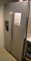 LG GW-L207FLQK side-by-side kjøle/frys i rustfritt stål-look, bredde 89cm, høyde 175cm, pent brukt