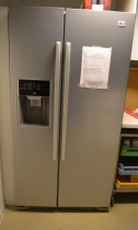 LG GW-L207FLQK side-by-side kjøle/frys i rustfritt stål-look, bredde 89cm, høyde 175cm, pent brukt