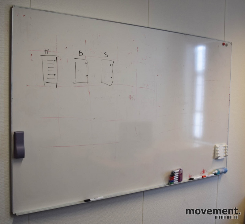 Solgt!Whiteboard-tavle, vegghengt modell, - 1 / 2