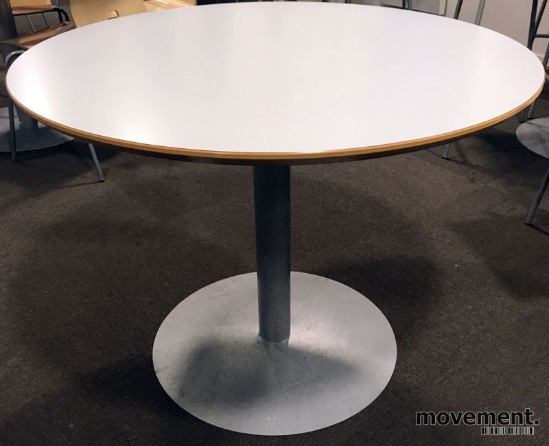 Solgt!Rundt møtebord / konferansebord /kantinebord lysegrå bordplate Ø ...