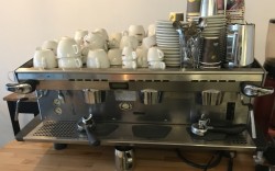 Rancilio Classe 8 espressomaskin, 3 gruppers maskin for kaffebar, 400Volt, pent brukt